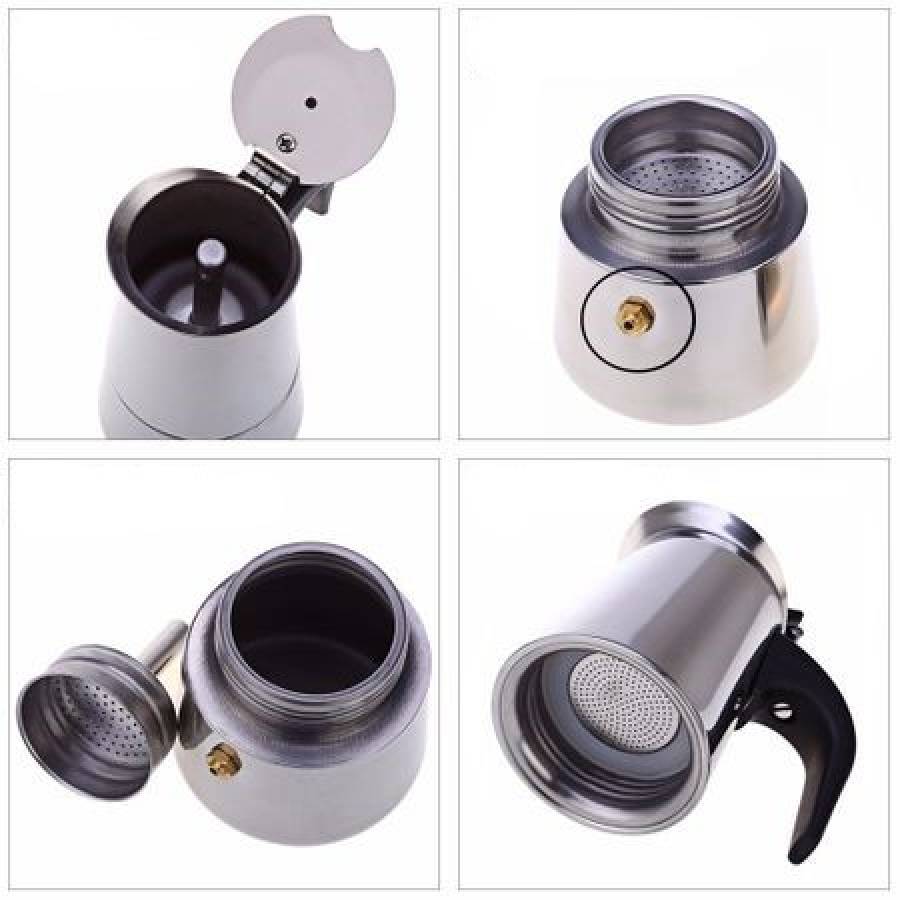 Espressor Cafea Klausstech, Capacitate 12 Cesti, Material Otel Inoxidabil, Maner Din Ebonita, Dimensiuni Reduse, Design Modern, Argintiu