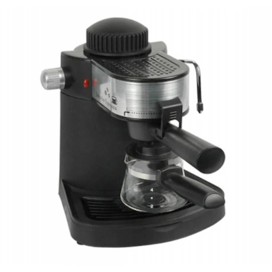 Espressor De Cafea Profesional Cu Putere De 650 W, Preparare 4 Cesti, Capacitate 800 Ml, Tub Abur, Indicator Luminos Pornit/oprit, Tava Scurgere Detasabila, Negru
