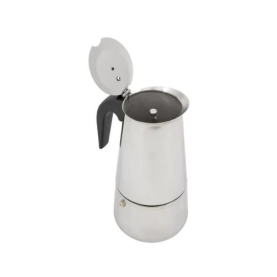 Espressor Klausstech De Cafea Din Otel Inoxidabil, 1.5 L,  Maner Ergonomic Ebonita, Design Modern, 12 Cesti, Compact, Argintiu