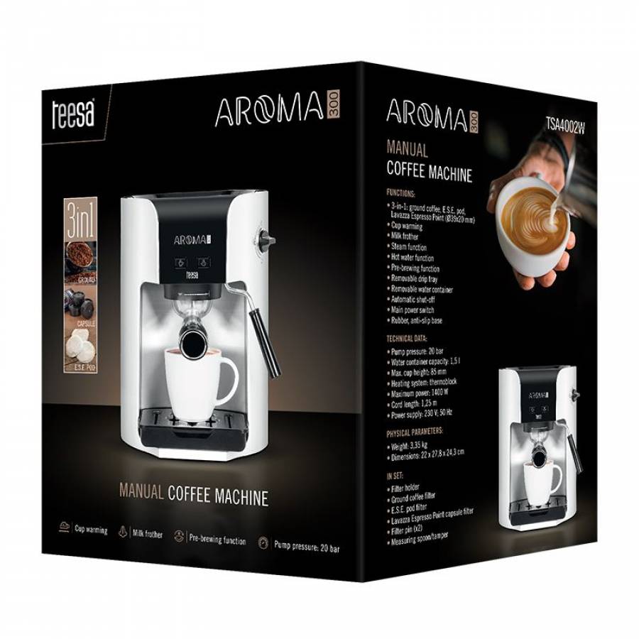 Esspresor Manual Tessa , Putere  1400w,  Culoare Alb