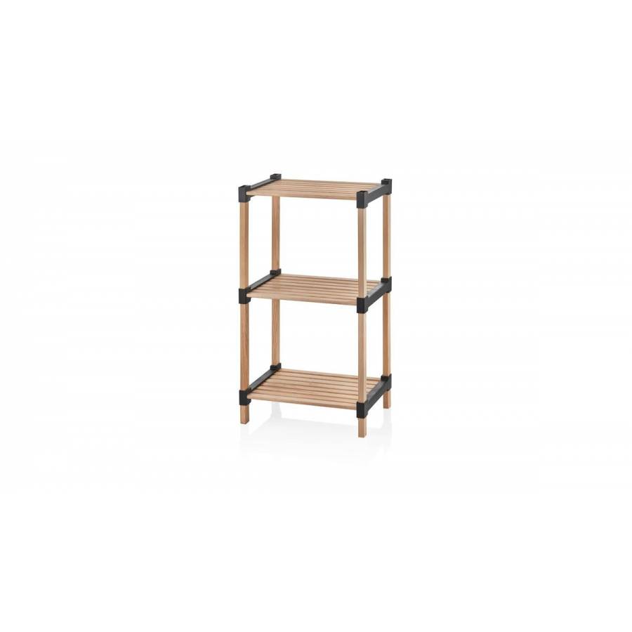 Etajera, Klausstech, 3 Rafturi, Material Lemn&plastic, Dimensiune 30 X 40 X 72.50 Cm, Rezistenta&durabila, Usor De Intretinut Si Curatat, Crem/negru