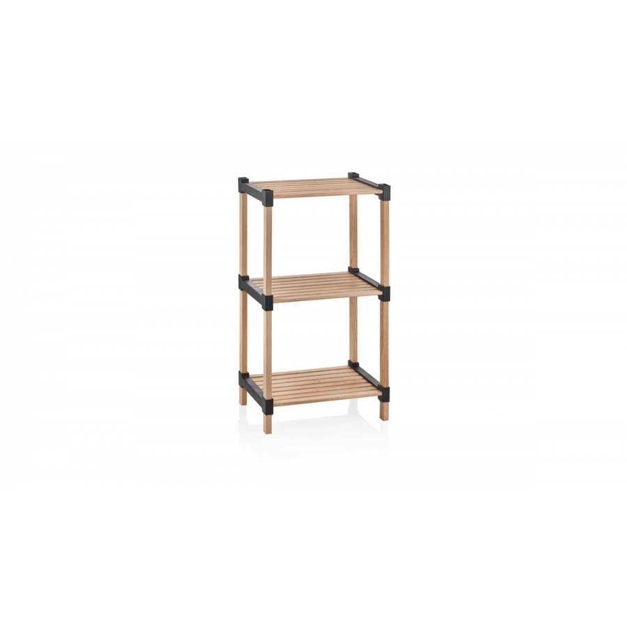 Etajera, Klausstech, 3 Rafturi, Material Lemn&plastic, Dimensiune 30 X 40 X 72.50 Cm, Rezistenta&durabila, Usor De Intretinut Si Curatat, Crem/negru