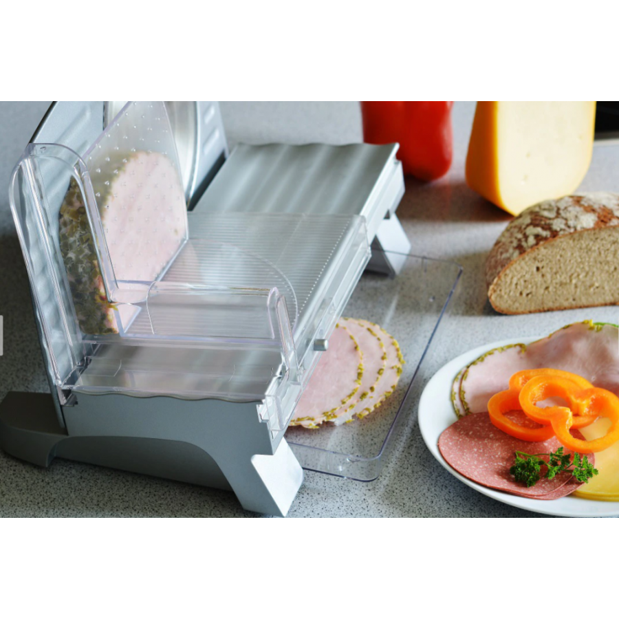 Feliator Profesional 200w, Alimentare 220-240v, Feliere Reglabila 0-20 Mm, Cutin Din Otel Inoxidabil, Diametru 17 Cm, Inox, Argintiu