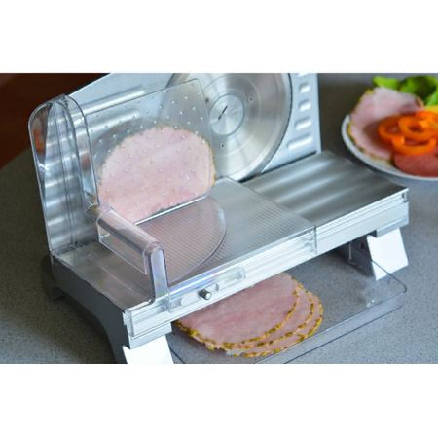 Feliator Profesional, Putere De 200w , Diametru Lama De 17 Cm , Reglaj Felii 0-20 Mm, Buton De On/off, Picioare Din Silicont,anti-alunecare,baza Din Aluminiu, Culoare Alb