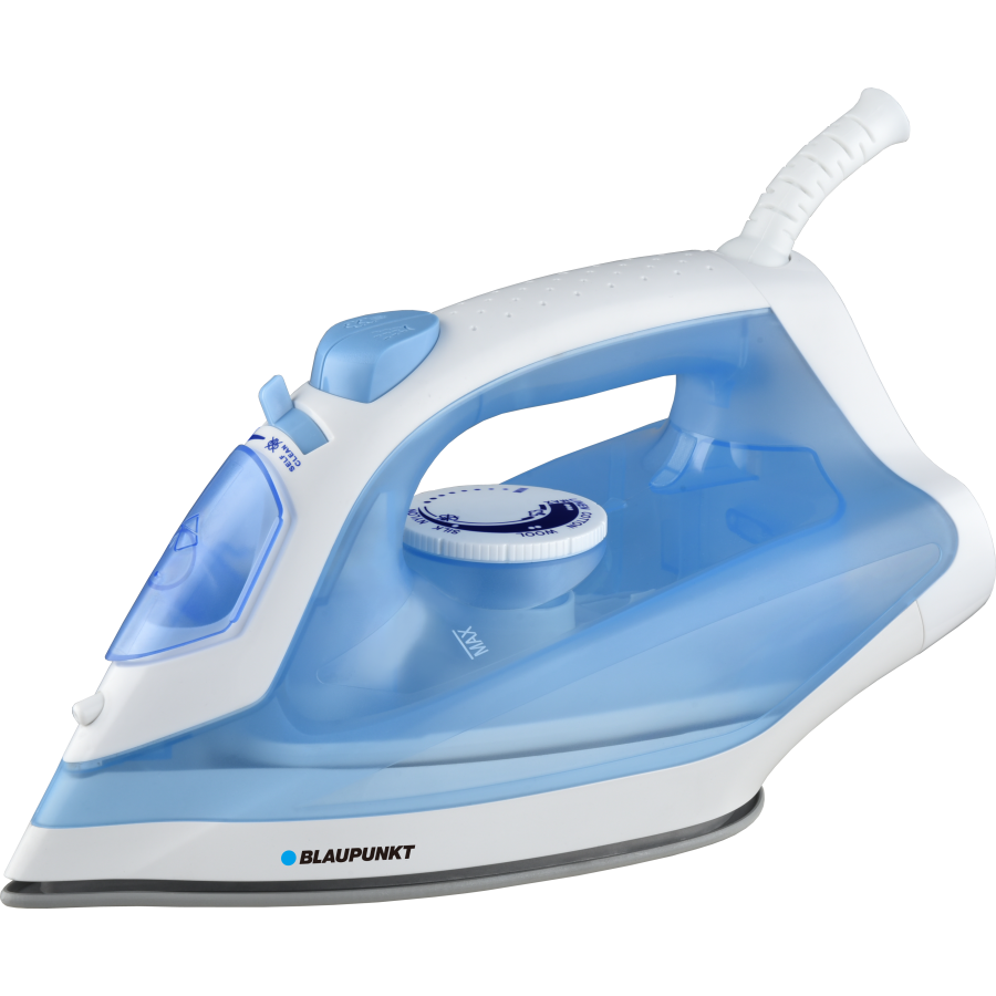 Fier De Calcat Cu Abur Blaupunkt, Putere De 2000 W, Talpa Din Otel Inoxidabil,tehnologie Anti-calcar Si Anti-picurare,jet De Abur,auto-curatare,termostat Ajustabil,alb/albastru