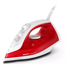 Fier De Calcat Cu Abur Philips Easyspeed, Jet De Abur Incontinuu 90 G/min, Tehnologie Anticalcar, Talpa Antiaderenta, Putere De 2000 W, Setari Multiple Pentru Abur, Incalzire 30sec, Rosu
