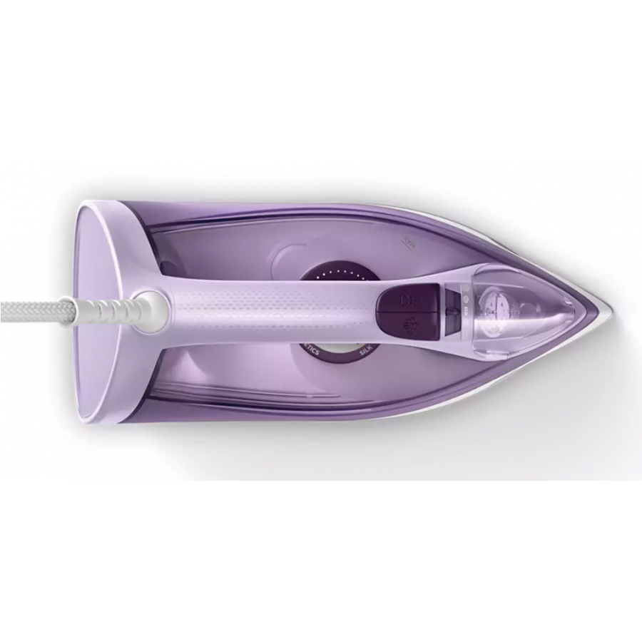 Fier De Calcat Cu Abur Philips,  Putere 2400 W, Debit De Abur 40g/min.; Jet Abur 210g, Rezervor Apa  Xl 550 Ml, Talpa Ceramica, Incalzire 40 Secunde, Curatare Automata, Anti-picurare, Mov/alb