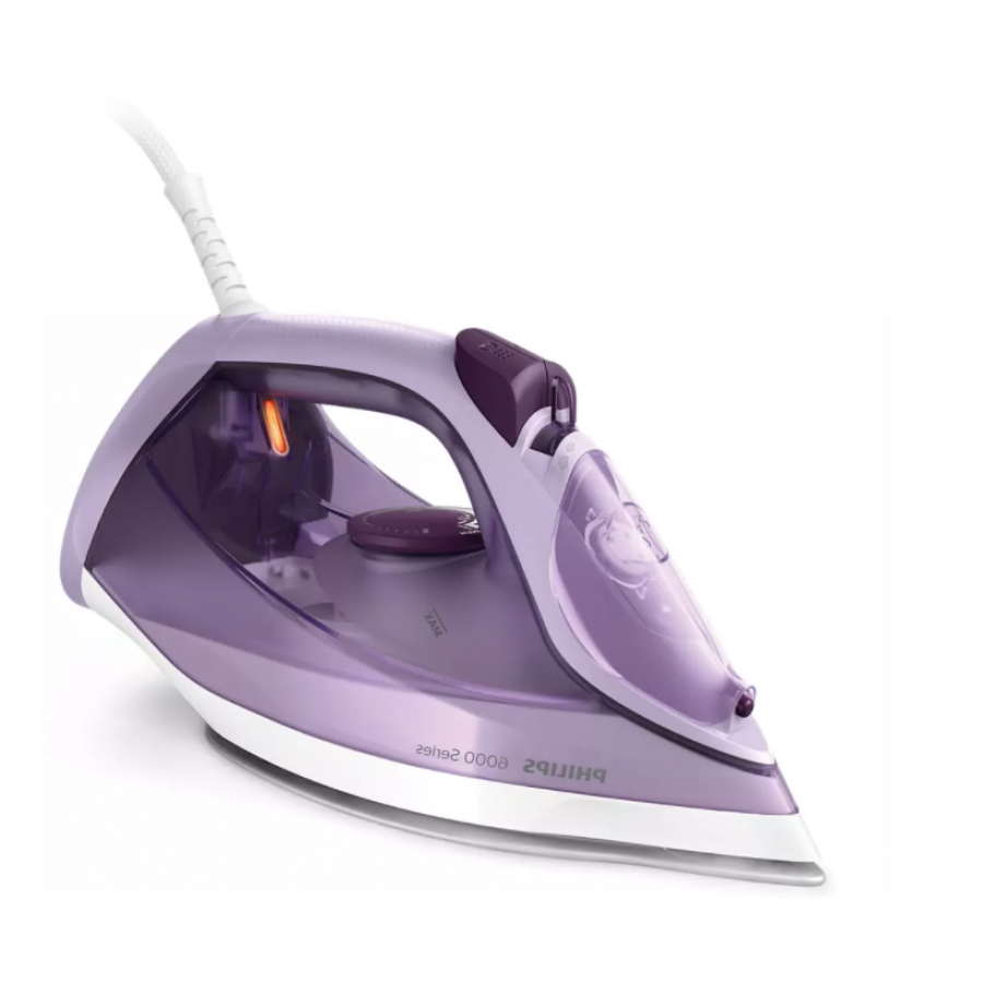 Fier De Calcat Cu Abur Philips,  Putere 2400 W, Debit De Abur 40g/min.; Jet Abur 210g, Rezervor Apa  Xl 550 Ml, Talpa Ceramica, Incalzire 40 Secunde, Curatare Automata, Anti-picurare, Mov/alb