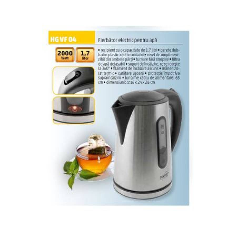 Cana Electrica Novateur, 2200W, 1.7L, Argintiu