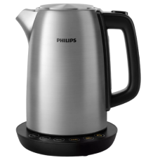 Fierbator Philips Cu Control Al Temperaturii, Capacitate De 1.7 L, 4 Butoane Presetate, Filtru Cu Microsita, Alimentare 1850-2200 W, Tensiune 220-240 V, Sistem Siguranta, Metalic/negru
