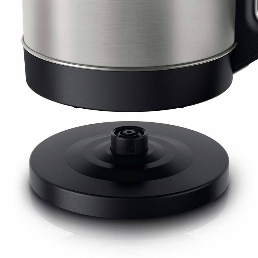 Fierbator Philips Din Otel Inoxidabil Rezistent, Putere 2200 W, Capacitate 1.5 L, Baza 360 Grade, Filtru Anti-calcar, Capac Cu Balamale, Culoare Argintiu/negru