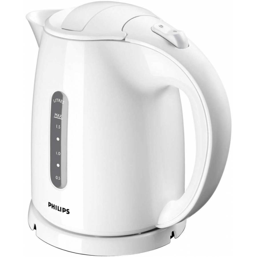 Fierbator Profesional Philips Fara Fir, 1.5 L, 2400 W, Sistem Anti-alunecare, Otel Inoxidabil, Maner Ergonomic, Protectie Impotriva Incalzirii In Gol, Baza 360 De Grade, Alb