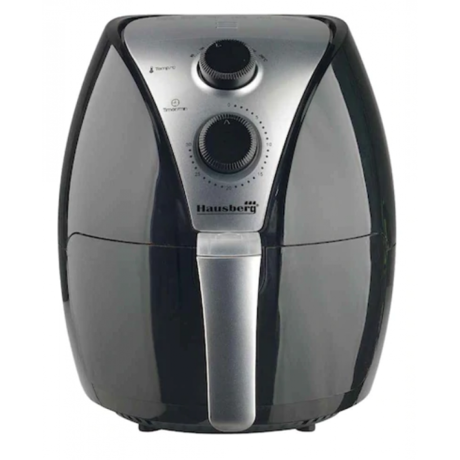 Friteuza Air Fryer Cu Putere De 1500 W, Capacitate Ulei 2.6 L, Tehnologie Timer, Functie Control Temperatura 80-200 Grade, Temporizator 30 Min, Otel Inoxidabil, Culoare Argintiu/negru