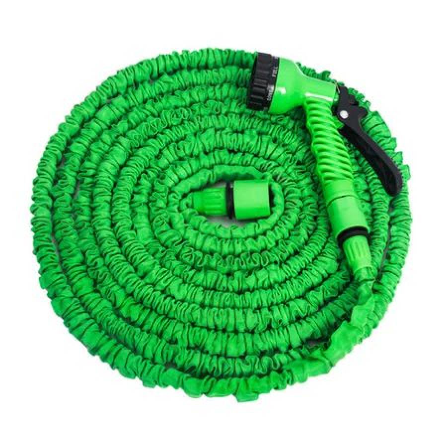 Furtun KlaussTech De Gradina Cu 7 Moduri De Stropire, Extensibil, Lungime 36-40 Metri, Culoare Verde