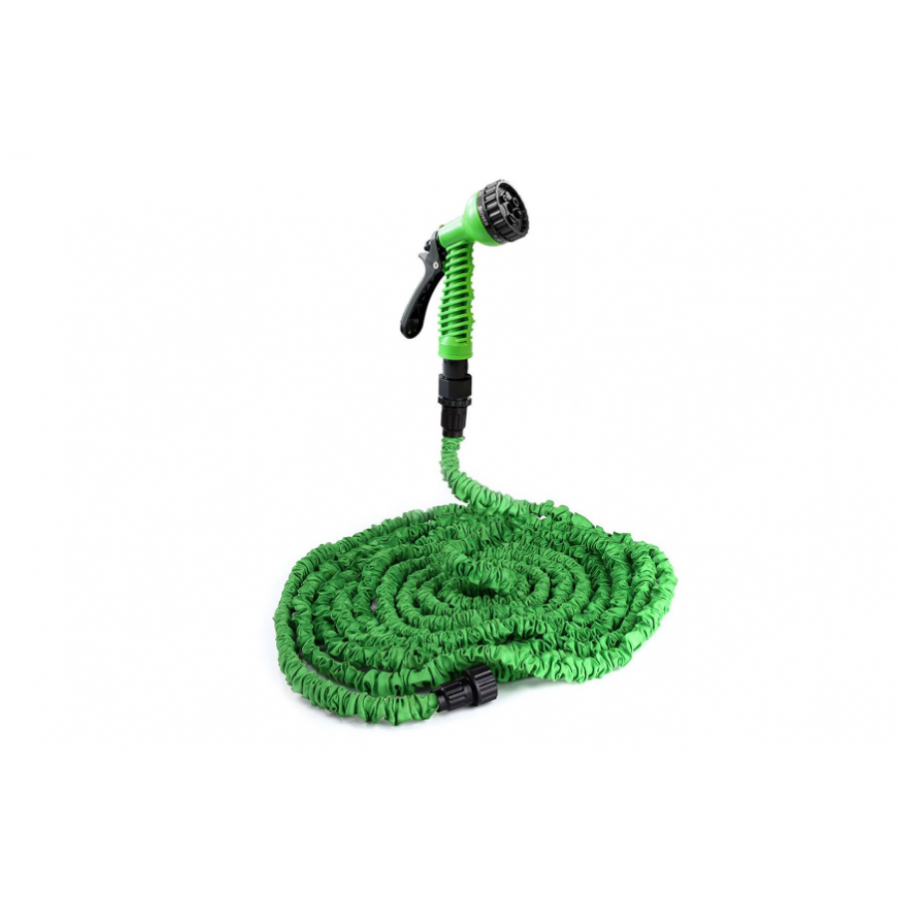 Furtun Extensibil Klausstech, Pentru Gradina, Presiune Reglabila, Pistol Inclus, Expandibil, Lungime 30m, Pulverizare Rapida, Verde