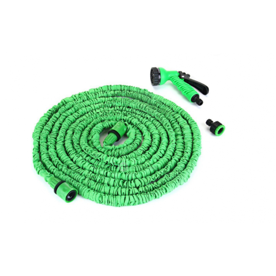 Furtun Extensibil Klausstech, Pentru Gradina, Presiune Reglabila, Pistol Inclus, Expandibil, Lungime 30m, Pulverizare Rapida, Verde