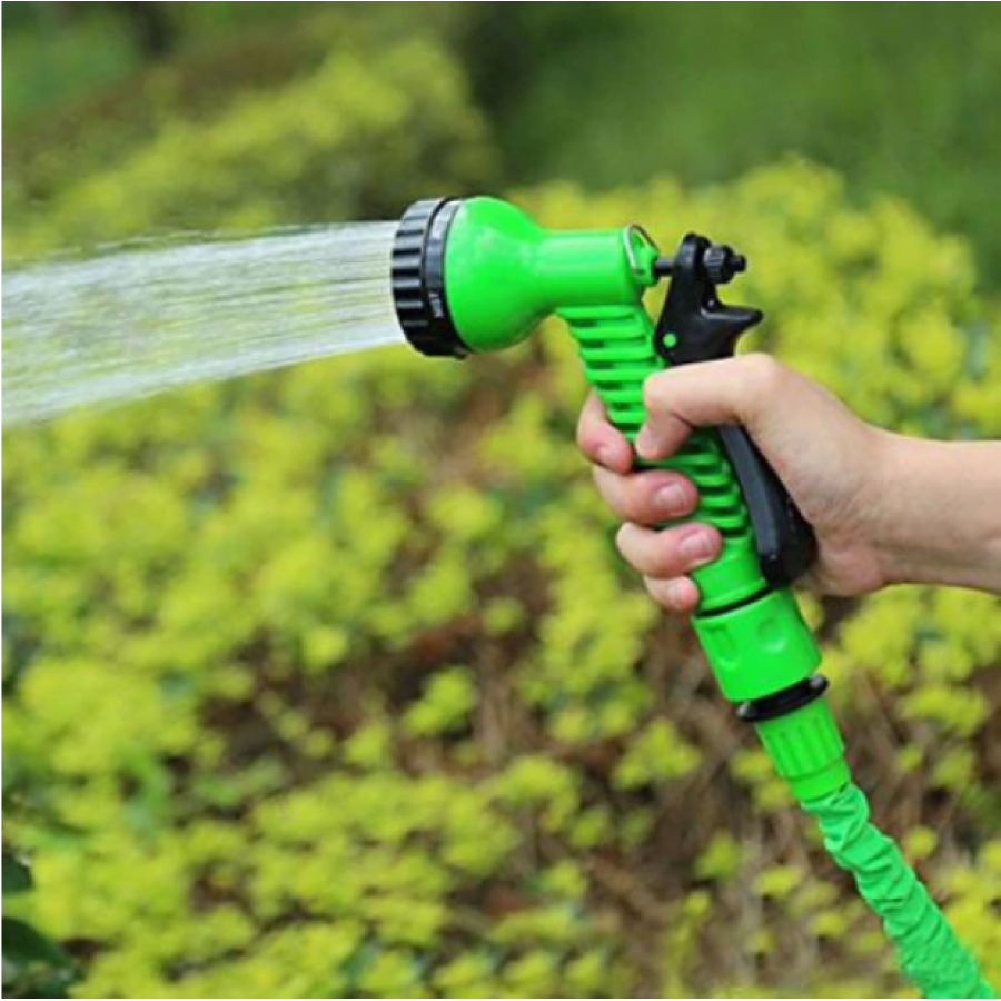 Furtun Extensibil Klausstech, Pentru Gradina, Presiune Reglabila, Pistol Inclus, Expandibil, Lungime 30m, Pulverizare Rapida, Verde