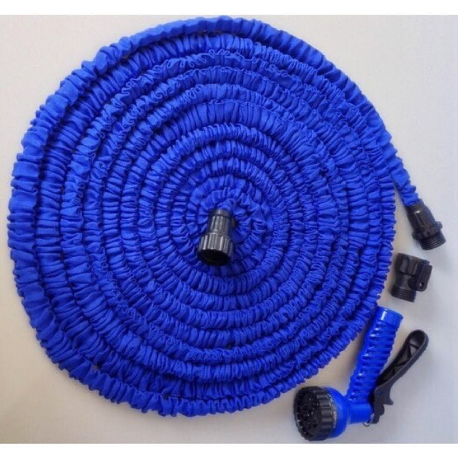 Furtun Extensibil Klausstech, Pentru Gradina, Presiune Reglabila, Pistol Inclus, Extensibil 45m, Stropire Rapida, Tesatura Dura, Albastru