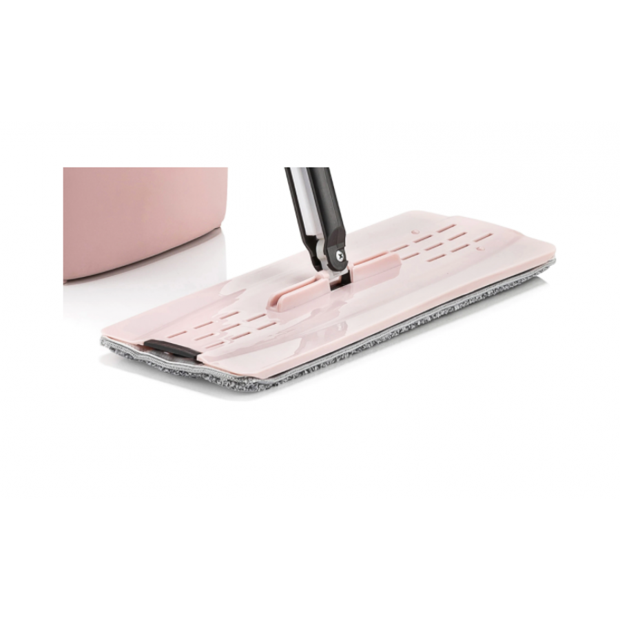 Galeata Cu Mop Plat, Maner Reglabil 100 - 130 Cm, Capacitate 9l, Cap Rotativ, Otel Inoxidabil, Manipulare Usoara, Design Modern, Bej