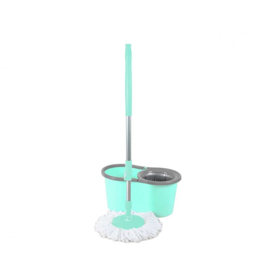 Galeata KlaussTech Pentru Mop, Capacitate 12l, Sistem Centrifuga, Si Mop Rotativ, 360 De Grade, Comapact, Usor De Folosit, Albastru