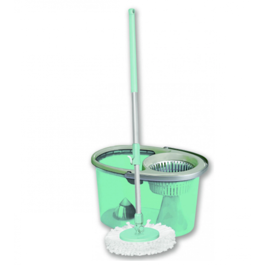 Galeata KlaussTech Pentru Mop, Capacitate 12l, Sistem Centrifuga, Si Mop Rotativ, 360 De Grade, Comapact, Usor De Folosit, Albastru