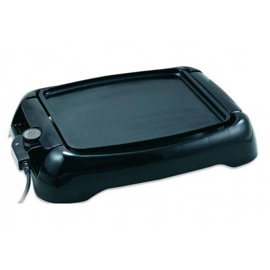 Gratar Electric Fara Fum, Putere 1250 W, Termostat Reglabil, Suprafata Antiaderenta Cu Orificii De Scurgere, Cablu Alimentare Detasabil, Design Modern, Negru