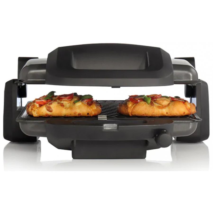 Gratar Electric Profesional Cu Putere De 1800 W, 4 Pozitii De Prajire, Temperatura Reglabila In 4 Trepte, Deschidere 180°, Placi Antiaderente, Negru
