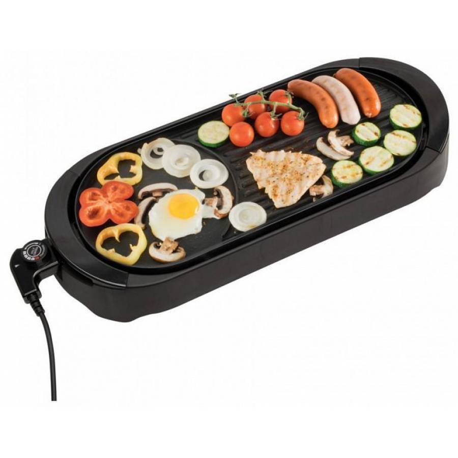 Gratar Grill Electric Klausstech , Putere Max. 2000 W , Temperatura De Prajire Reglabila , Incalzire Rapida , Lungime Cablu 120 Cm , Negru