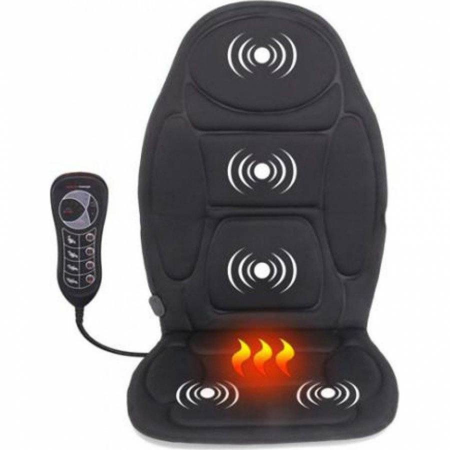 Husa scaun auto sau birou cu masaj si incalzire electrica, Ideal pentru Relaxare, Design Modern, Culoare Negru