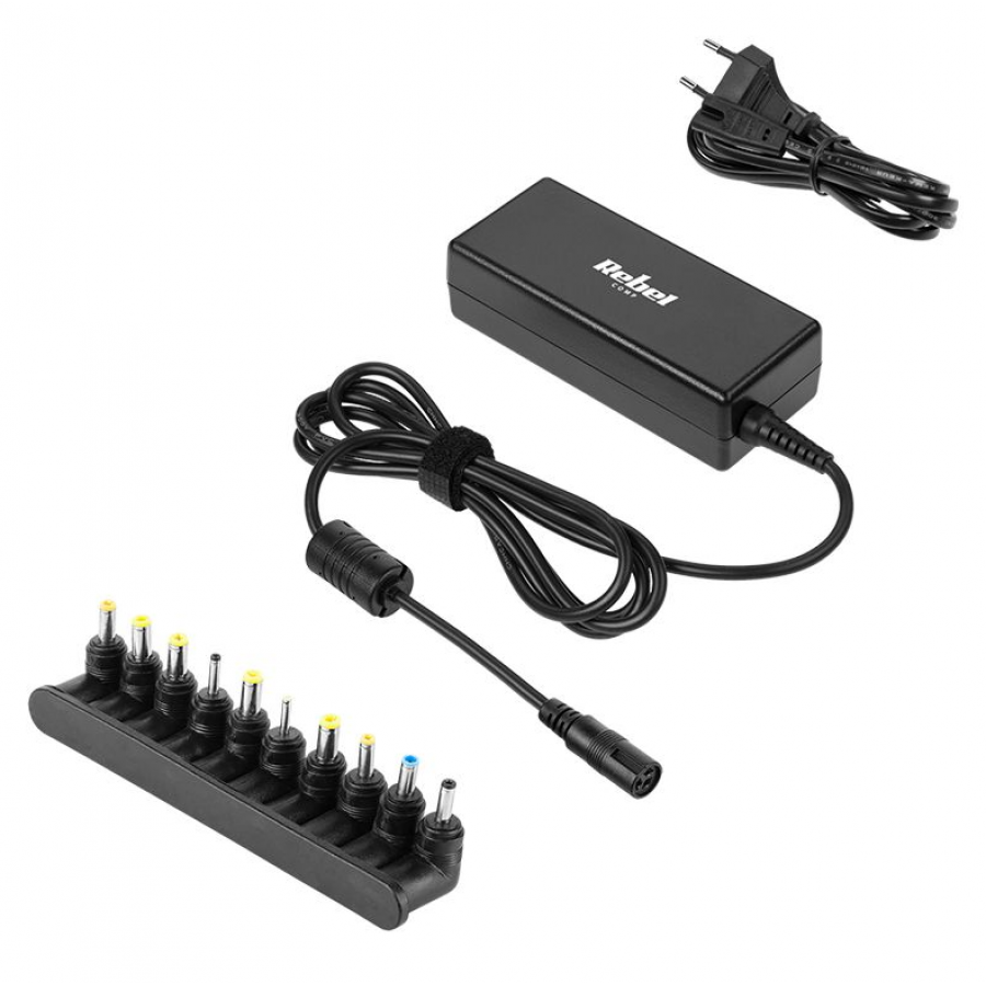 Incarcator Universal Laptop, 45w, 12-19.5v, Alimentare La Retea, 10 Mufe Incluse, Selectare Automata A Tensiunii, Negru