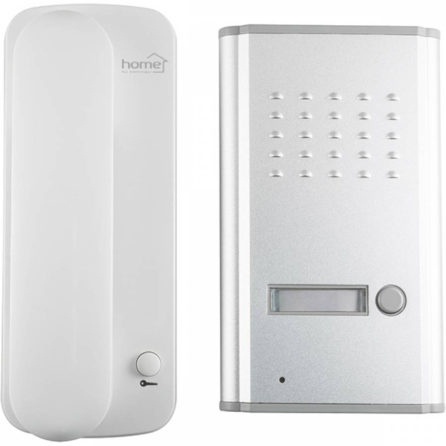 Interfon De Poarta Cu Fir Home , Unitate Exterioara Metalica , Codificare Digitala , Alimentare 230 V - 50 Hz , Usor De Pus In Functiune , Culoare Alb