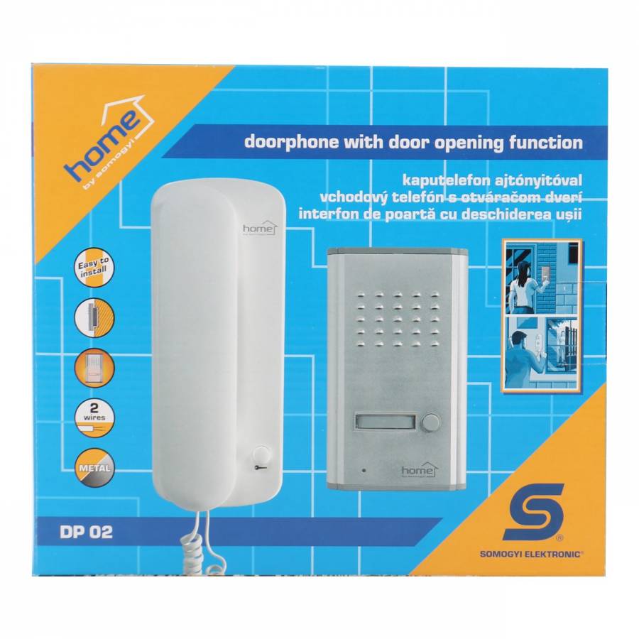 Interfon De Poarta Cu Fir Home , Unitate Exterioara Metalica , Codificare Digitala , Alimentare 230 V - 50 Hz , Usor De Pus In Functiune , Culoare Alb