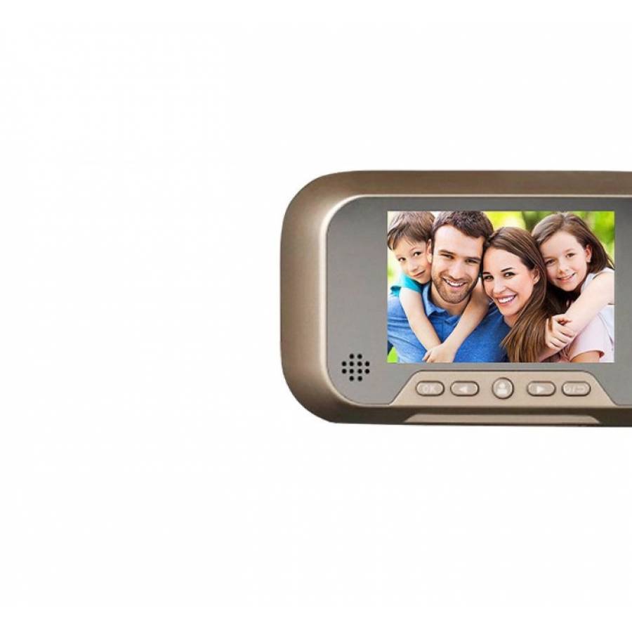 Interfon Video, Display, Camera Hd, 3x Zoom, Functie De Inregistrare, Functie De Clopotel, Infrarosu, Suporta Card, Auriu