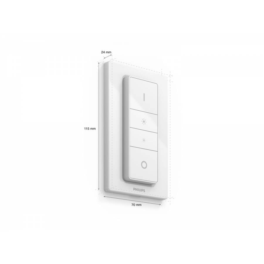 Intrerupator Cu Variator Philips, Functionare Cu Baterii, Instalare Wireless, 2400 - 2483.5 Mhz, -10°c – 45°c, Modern, Culoare Alb