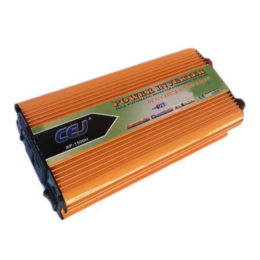 Invertor Auto Curent Continuu Cej, Slot Usb, Tensiune Alimentare 12 V - 220 V, Putere 2000 W, Portocaliu