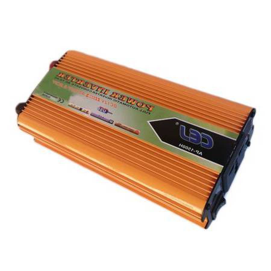 Invertor Auto Curent Continuu Cej, Slot Usb, Tensiune Alimentare 12 V - 220 V, Putere 2000 W, Portocaliu