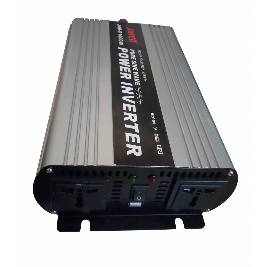 Invertor De Curent Alimentare 12v - 220 V , 1000w ,  Unda Sinusoidala Sinus Pur , Conectori 2 X Priza Shuko , 1 X Usb
