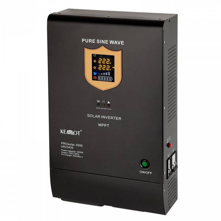 Invertor Solar Kemot , Sinus Pur , 3500w , Tensiune De Alimentare 48-60-100vcc , Eficienta  98% , Tensiunea De Intrare 200 V Ac ~ 275 V Ac