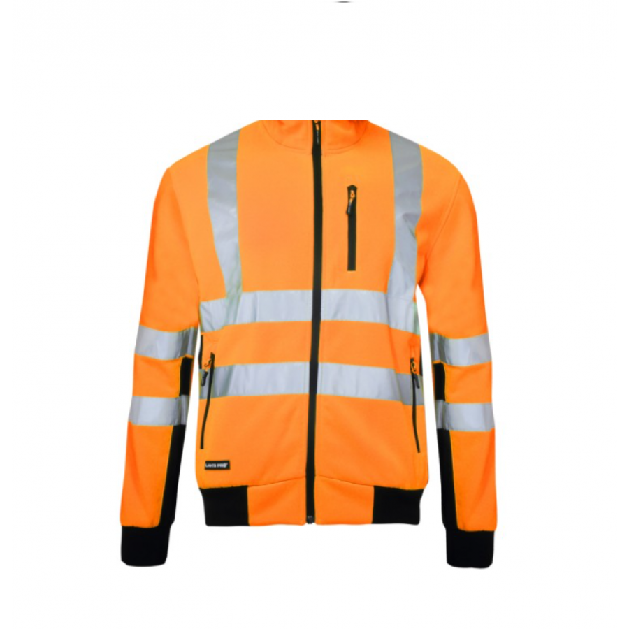 Jacheta Reflectorizanta Stil Hanorac, Marime S, 3 Buzunare, Mansete Ajustabile, Design Modern, Portocaliu