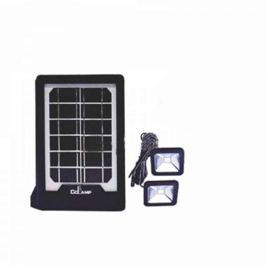 Kit Incarcare Solara Cclamp Cu Lanterna Si 2 Proiectoare Cu Fir Pentru Camping Sau Locuinta