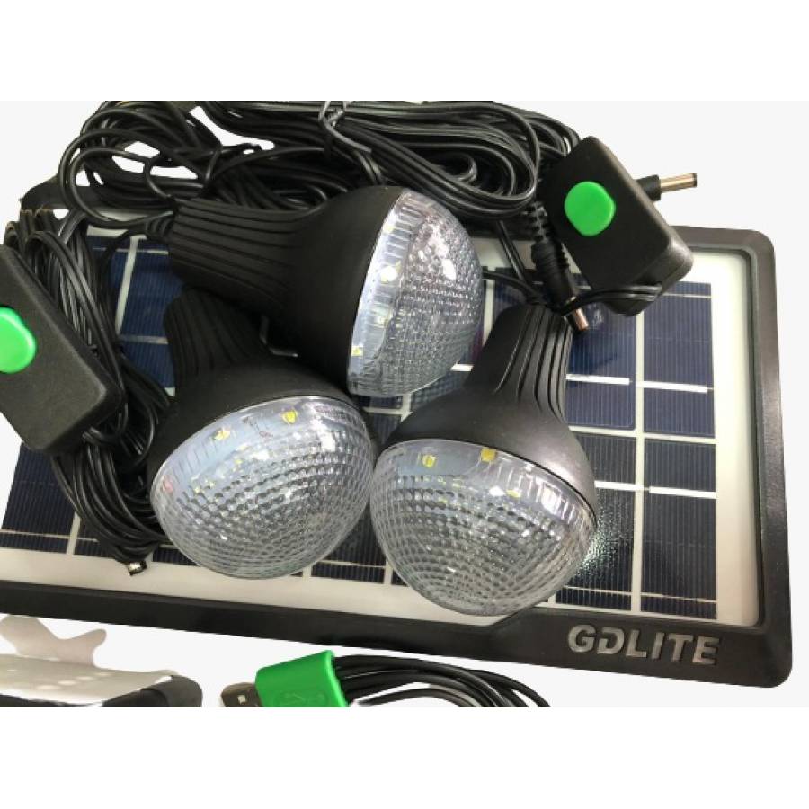 Kit Panou Solar Klausstech, Incarcare Solara, Functie De Radio/mp3player, Lanterna, 3 Becuri, 1 Adaptor Usb Pentru Diferite Incarcari, Multifunctional, Design Compact Si Ergonomic, Negru