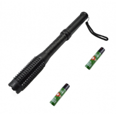 Kit Profesional Klausstech De Autoaparare , Baston Telescopic 3 In 1 Klausstech Din Duraluminiu Cu Lanterna Si Electrosoc, Spray Paralizant Inclus, Faza De Iluminare, Incarcator De Priza, Negru