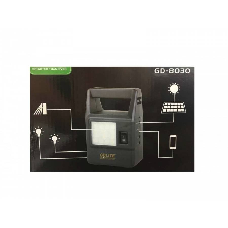 Kit Reincarcabil Solar, 2 Becuri 6v, Buton De Pornire/oprire, Alimentare 110-240v, 50/60hz, Iesire Usb, Incarcare In 13 Ore, Compact , Culoare Negru