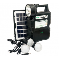 Kit Solar De Camping Cu 3 Becuri, Panou Solar, Incarcare Telefon, Bluetooth, Radio Fm, Incarcare 4-10 H, 7w, Culoare Negru