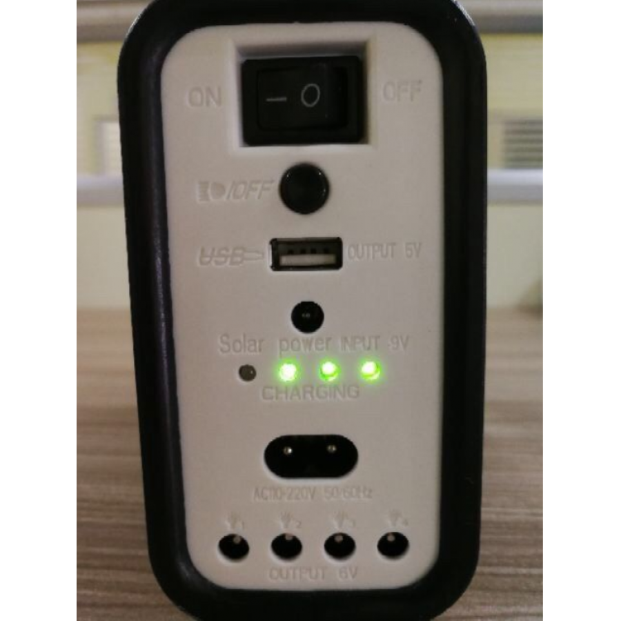 Kit Solar De Iluminare Cu Panou Solar, 3 X Becuri, Lampa Portabila, Incarcare 12h, Incarcare Dispozitive, 3.5 W, Compact Si Ergonomic, Negru