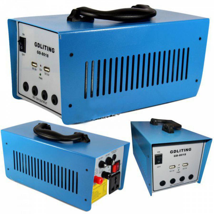 Kit Solar Gdlite, 12v12a Cu Panou Solar, 18v, 20w, Alimentari La 12v Si 220v, Buton On / Off, Design Ergonomic, Albastru