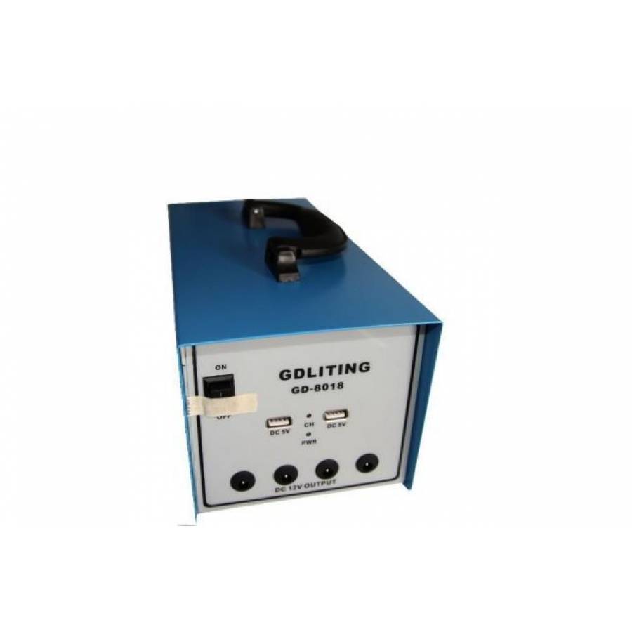 Kit Solar Gdlite, 12v12a Cu Panou Solar, 18v, 20w, Alimentari La 12v Si 220v, Buton On / Off, Design Ergonomic, Albastru