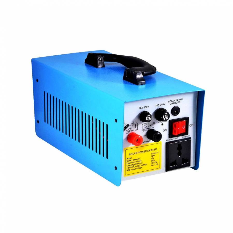 Kit Solar Gdlite, 12v12a Cu Panou Solar, 18v, 20w, Alimentari La 12v Si 220v, Buton On / Off, Design Ergonomic, Albastru