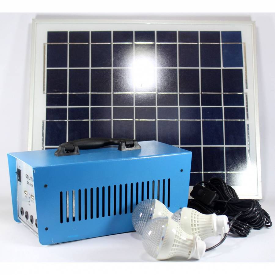 Kit Solar Gdlite, 12v12a Cu Panou Solar, 18v, 20w, Alimentari La 12v Si 220v, Buton On / Off, Design Ergonomic, Albastru