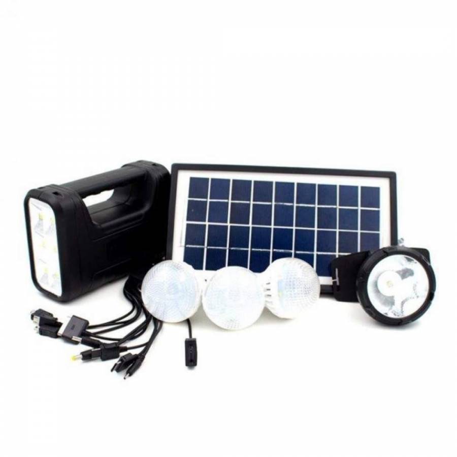 Kit Solar Portabil Gdliting Gd-8017, Usb, 3 Becuri